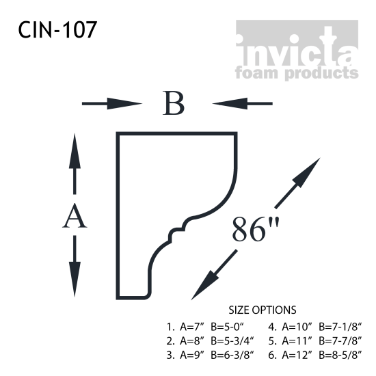 Foam Molding, Crown/Cornice CIN-107